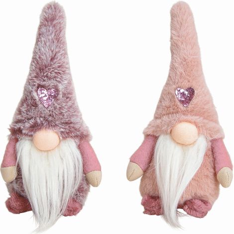 Wichtel in pink / rosa im 2er Set - Textil Wichtel 19 cm