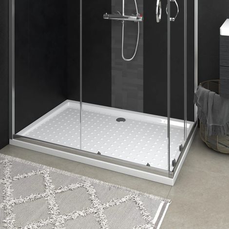 Receveur de douche antidérapant, blanc, 80 x 120 x 4 cm, ABS