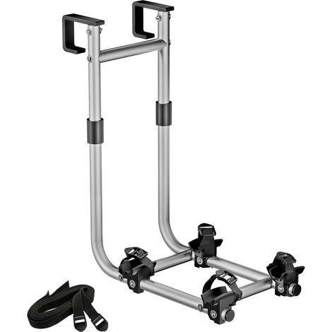 Wiltec Portabici camper per 2 biciclette, portabiciclette da montare alla scaletta, portata fino a 30 kg, in alluminio robusto, universale