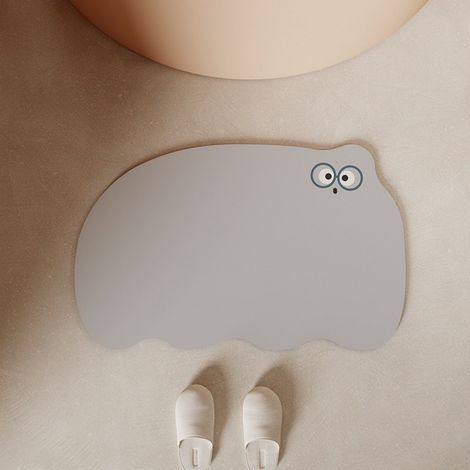 LAN Little Eyes - Graue 5080cm (Diatomeenerde) Cartoon-Muster Anti-Rutsch-Matte für den Heimgebrauch in Toiletten und Badezimmern, Saugfähige Matte für Toiletten und Badezimmer (1/5)
