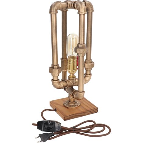 Lampe tuyau E27 ampoules peinture haute température lampe industrielle avec interrupteur à volant style steampunk lampe de table pour hôtel fiche UE 220V