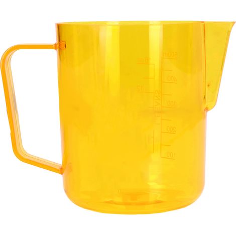 Pichet à lait acrylique 600ml pour mousseur à lait, idéal pour art latte et préparation de café jaune (1/5)