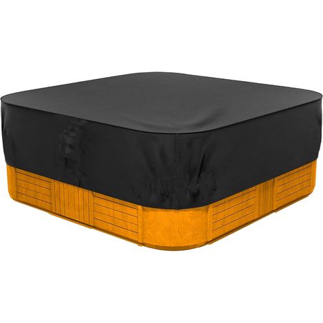 Bache Spa ImperméAble, Couverture Spa, Housse De Protection pour Bain à Remous Étanche à la poussière et aux UV Coupe Vent - Noir (230 200 85cm) (1/5)