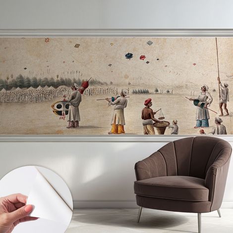 Carta da parati autoadesiva - impermeabile - murale da parete - decorazione murale - Aquiloni in volo 250x104 cm (1/5)