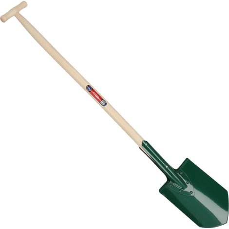 Pala, hoja de metal, mango de madera, longitud 117 cm, diseño ergonómico, apta para jardinería. (1/5)
