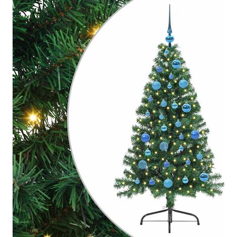 Albero di Natale Albero natalizio Albero festivo artificiale con luci integrate Verde 150 cm (1/5)