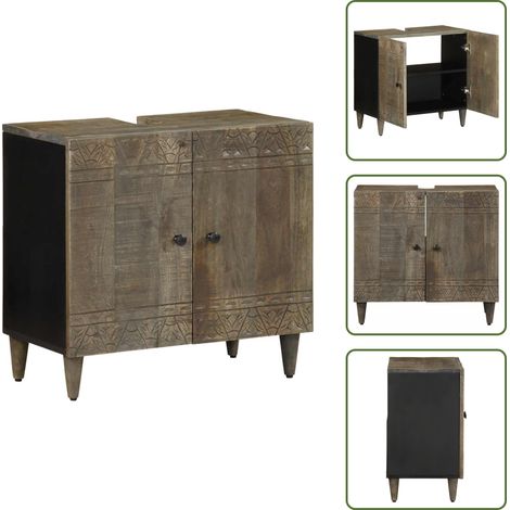 vidaXL Waschbeckenunterschrank 62x33x58 cm Massivholz Mango (1/5)