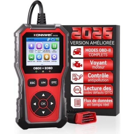 Valise Diagnostic Auto Multimarque OBD2, OBD2 Diagnostic Français, Valise Voiture Diagnostic Francais, Lecteur de Codes de Panne Moteur, pour Tous Les VéHicules OBDII AprèS 2003 (1/5)