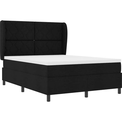 vidaXL Lit à ressorts avec tête de lit Noir 140 x 190 cm tissu (1/5)
