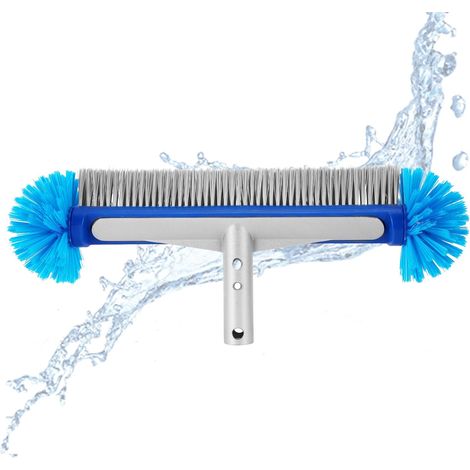 17 Inch Round Pool Brush Head without Pole Blue Pool Brush for Cleaning Pool Walls Aluminum Alloy Cleaning Brush Manual Vacuum Cleaner (1/5)