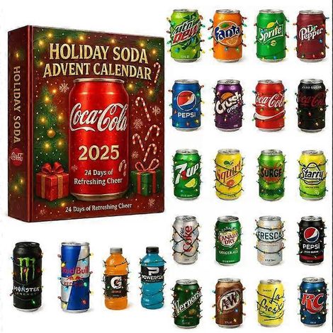 Calendrier de l'Avent surprise de la NASA, série Voiture de luxe - Décoration de sapin de Noël, pendentif acrylique de collection, série Soda - 26 x 18 x 3 cm (1/5)