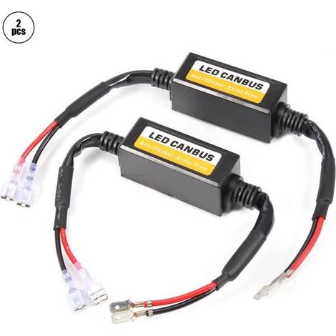 Zerone dispositif de décodeur 1 paire H1 / H3 Canbus LED phare décodeur dispositif anti-scintillement résistances annuleur (1/4)