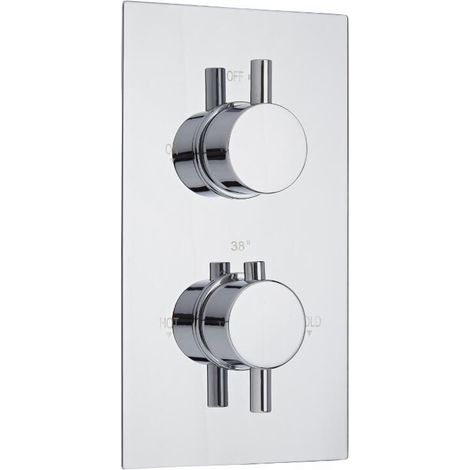 Hudson Reed – Mitigeur de douche encastré thermostatique – Laiton massif chromé – Installation horizontale ou verticale – Sécurité anti-brûlure