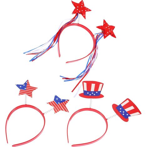3 pièces drapeau américain jour de l'indépendance bandeau rouge blanc bleu bandeau 4 juillet accessoires pour cheveux (1/5)