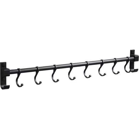 Barre de Cuisine Aluminium Barre Murale 50CM Porte Ustensiles de Cuisine avec 8 Crochets (1/5)