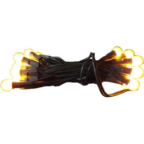 Luci natalizie gialle perlate per albero di Natale, 20 lumen, su cavo verde da 1,4 m, 220V-240V, per uso interno. (1/3)