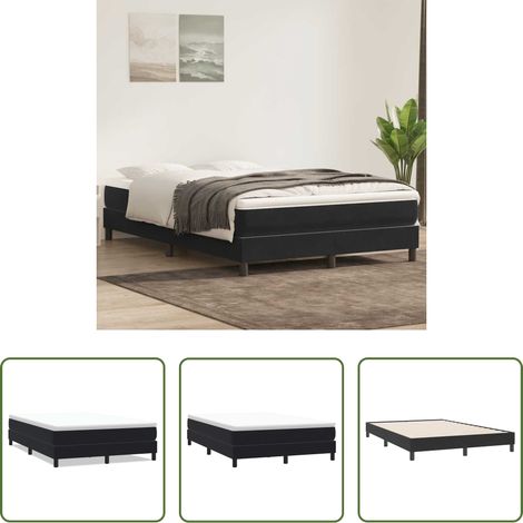 vidaXL Confort - Sommier à lattes de lit sans matelas noir 160x220 cm velours (1/5)