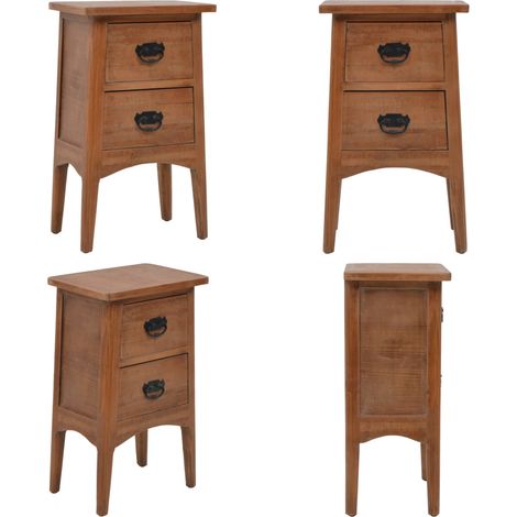 Table de chevet Bois de sapin massif 40 x 29 x 68 cm Marron - Table de nuit - Table d'appoint (1/5)