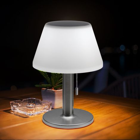 Lampada da tavolo a luce solare lampada da esterno lampada da terrazza lampada da tavolo balcone, IP44 batteria protetta contro gli spruzzi d'acqua interruttore a tirante, 10x LED, DxH 19,5x28 cm