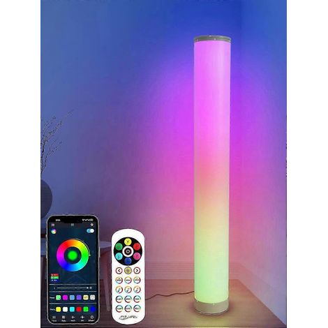 Lampe sur pied intelligente RGB BrizLabs à LED d'angle à changement de couleur avec application Bluetooth et télécommande. Synchronisation musicale 16 millions de couleurs. (1/5)