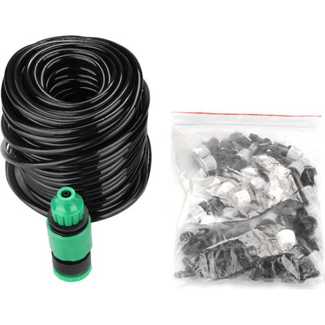 Kit d'irrigation goutte à goutte DIY avec tuyau 25m, 30 buses et raccords pour arrosage automatique jardin serre (1/5)