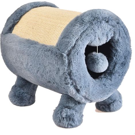 Niche pour Chat et Chat Ø 30 cm env. 40 x 37 cm, Peluche/sisal, Bleu/Beige, Bleu/Beige (1/4)