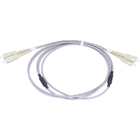 Câble de raccordement optique multimode blindé 2 fibres SC/UPC - Gris (3 m)