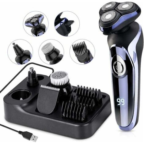 Rasoir électrique pour homme Rasoir Electrique Pour Hommes Rasoir Sans fil Humide Et Sec Rasoirs Rotatifs