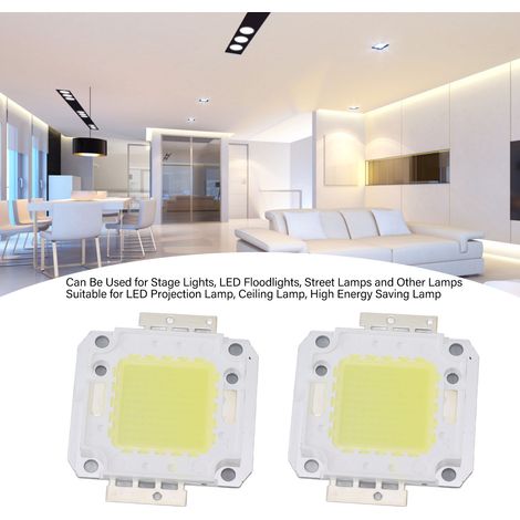 COB LED Chip 2 Pièces 100W 9600LM 6000K pour Projecteurs LED 32‑36V (1/5)