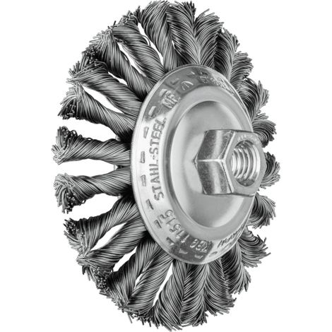 PFERD TOOLS COMBITWIST Kegelbürste gezopft KBG Ø 115x15 mm M14 Stahl-Draht-Ø 0,50mm Winkelschleifer 5 Stk