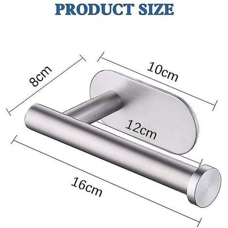 Porte-rouleau de papier toilette autocollant en acier inoxydable, aucun perçage nécessaire, forte adhérence et étanche. (1/4)