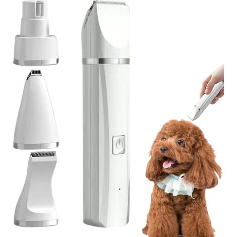 Tondeuse chien chat 4-en-1 – Kit complet – 7000RPM – Silencieux – Anti-vibration – Lames froides – Etanche – Pour corps, pattes, visage, griffes (1/4)