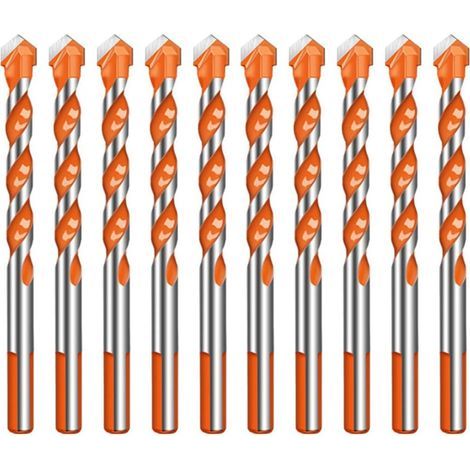AIDUCHO Lote de 10 brocas Ultimate con cabezal helicoidal para perforar paredes, cerámica y vidrio, juego de 6 mm (1/5)