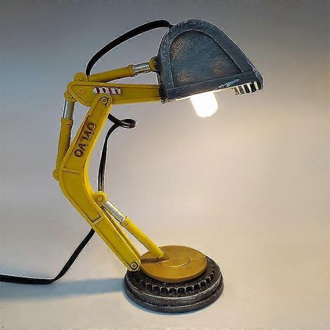 Lampe de bureau créative en forme de pelleteuse, veilleuse pour enfants, lampe de lecture de table