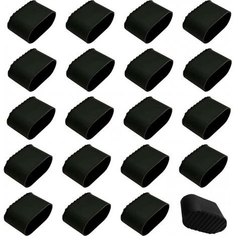 Copripiedi per sedie in plastica, 20 pezzi, protezioni per piedi di sedia, coprisedie antiscivolo, coprisedie antirumore (nero) (1/5)