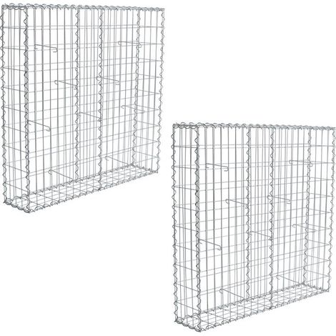 Gabione Spiralgabione Steinkorb 100x100x20 cm 2er Set  Draht Wand Gitter Metall (1/5)