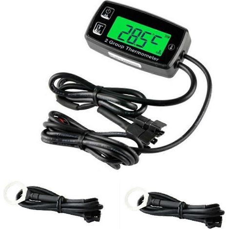 Dual Channel LCD Thermometer Engine Temp Gauge Meter Digital Display-- (1/5)