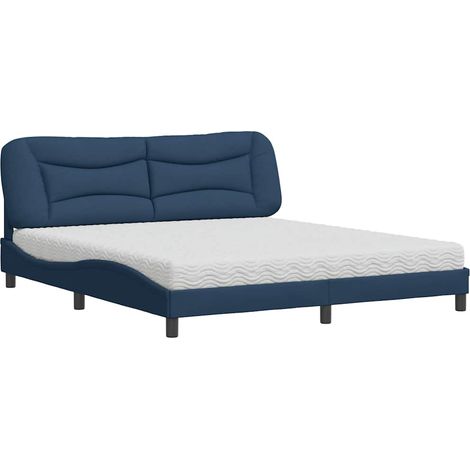 Maison Exclusive - Letto con Materasso Hvar Blu 180x200 cm in Tessuto (1/5)