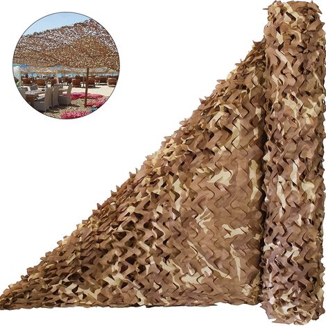 Malla de camuflaje, red de protección solar, persianas de red de camuflaje para sombra, camping, decoración de fiestas, 4 m x 6 m (1/5)