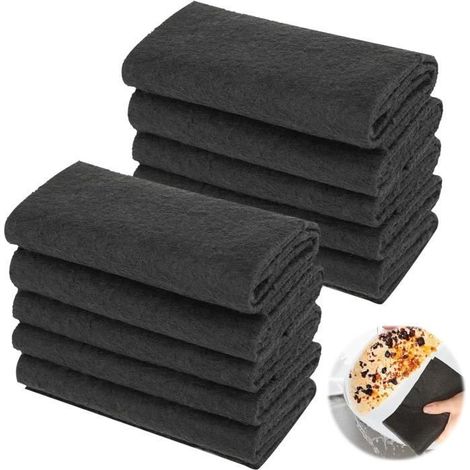 Camic Chiffon de Nettoyage Magique épaissi, Chiffon de Nettoyage Magique Sonorou,Chiffons de Nettoyage (10pcs-Black,30cmx30cm) (1/4)
