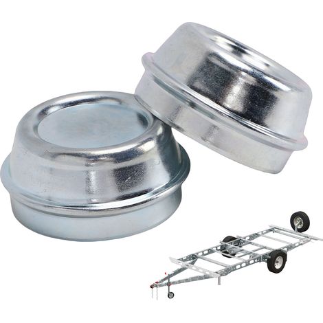 2 Bouchons de Poussière de Moyeu de Remorque 48mm, Acier Galvanisé, Couvercle de Graisse, Remplacement pour Alko (1/5)