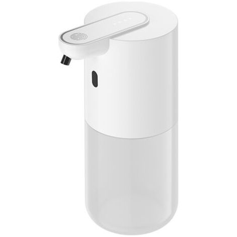 Distributeur Savon Automatique, 400ml Distributeur Savon Mural, Distributeur Liquide Vaisselle avec Capteur Infrarouge, Rechargeable par USB, 4 Niveaux Réglables (Blanc, Type de Mousse) (1/5)