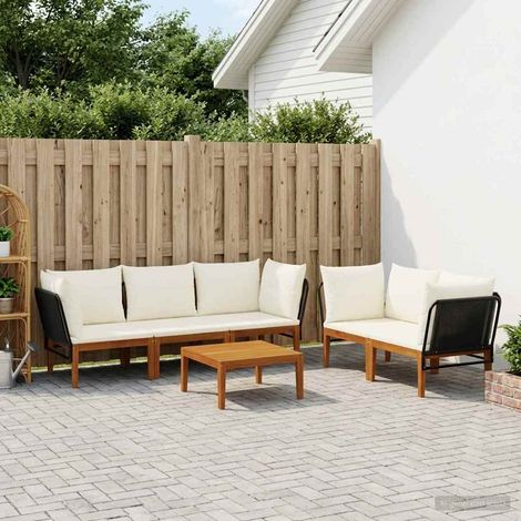 vidaXL 6 uds. Madera de Acacia Sólida y Cuerda Natural (1/5)
