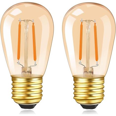 Ampoule LED Vintage Edison S14 E27 1W Blanc Chaud 2200K, 10W, AC 220V, 100LM, Verre Ambre, Ampoule LED E27 Filament Décoration, Lustres, Non Dimmable (1/5)