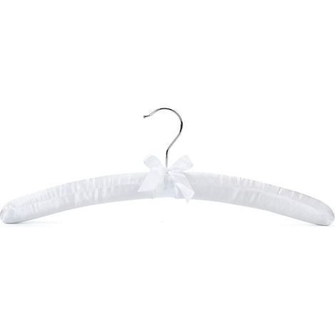 Home Lot de 4 Extra Longs Cintres en Satin Blanc 38cm, Cintre en Soie Douce pour Mariée T-Shirts Chemises Manteaux Robe Pulls (1/3)