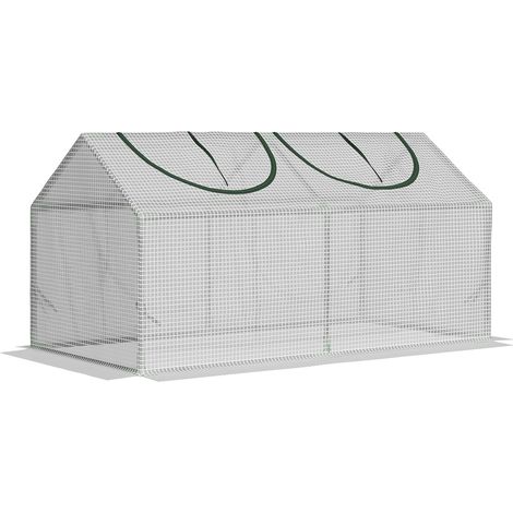 Filiyano-Serre en film plastique avec fenêtre, serre en polyéthylène, serre à tomates, châssis froid, 120 x 60 x 60 cm, blanche (1/4)