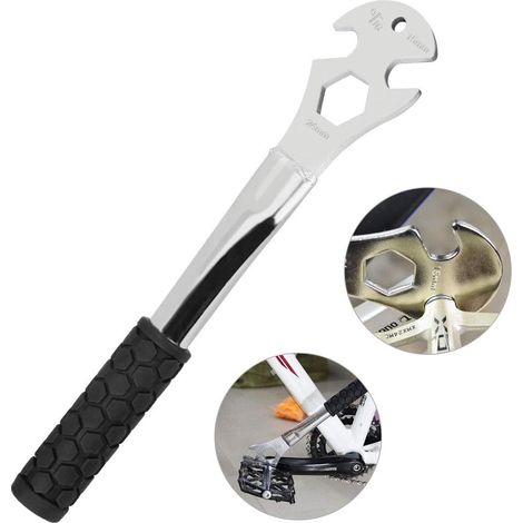 Clé à pédales de vélo, clé de boîtier de pédalier en acier allié, clé pour démontage de pédalier, outil de réparation de vélo, pédales 9/16 pouce / 15 mm / 24 mm (1/5)