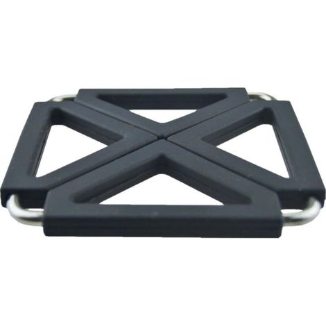 Dessous de plat pliable, réglable et extensible en métal et siliCône, Noir , Taille unique (1/5)