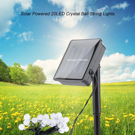 Guirlande lumineuse boule de cristal avec 20 LED solaires pour jardin et maison - AquaForge (1/5)