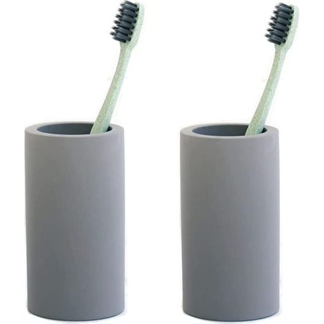 Gris 2-Pack salle de bain terre de diatomées porte-brosse à dents tasse absorbant brosse à dents à séchage rapide brosse à dents électrique (1/5)